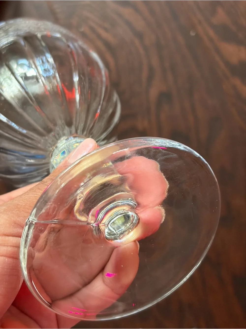 Ralph Lauren Emma Clear Etched Goblet Glasses - Set of 4